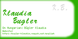 klaudia bugler business card